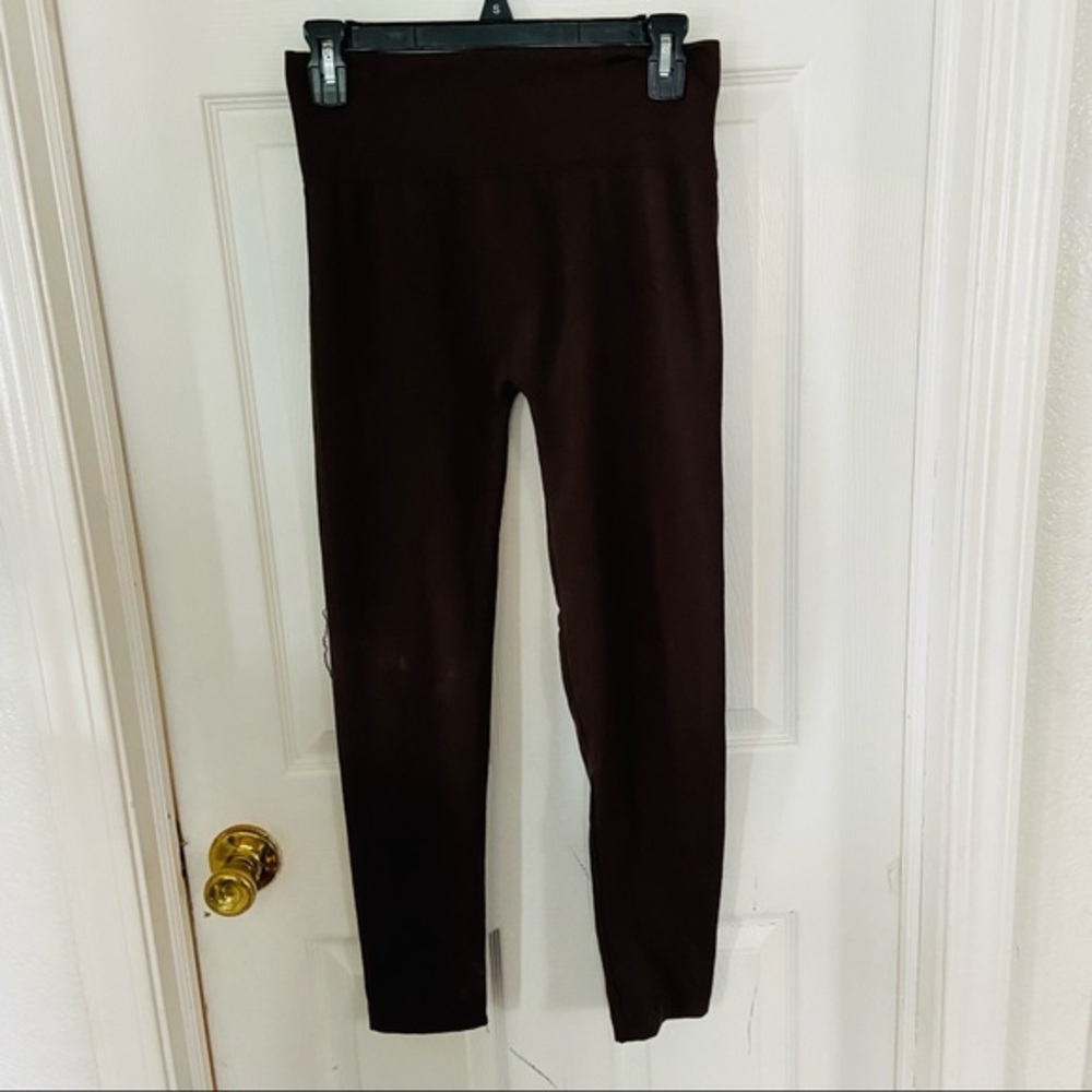 ICON APPAREL brown fleece stretch leggings size small / medium